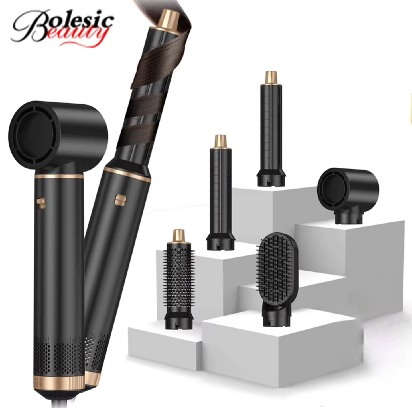 Multi-Styling-Gerät Coanda 5-in-1 Haarstyler Heißluftbürste Professioneller Haartrockner Ionischer All-in-One Haarglätter und Lockenstab