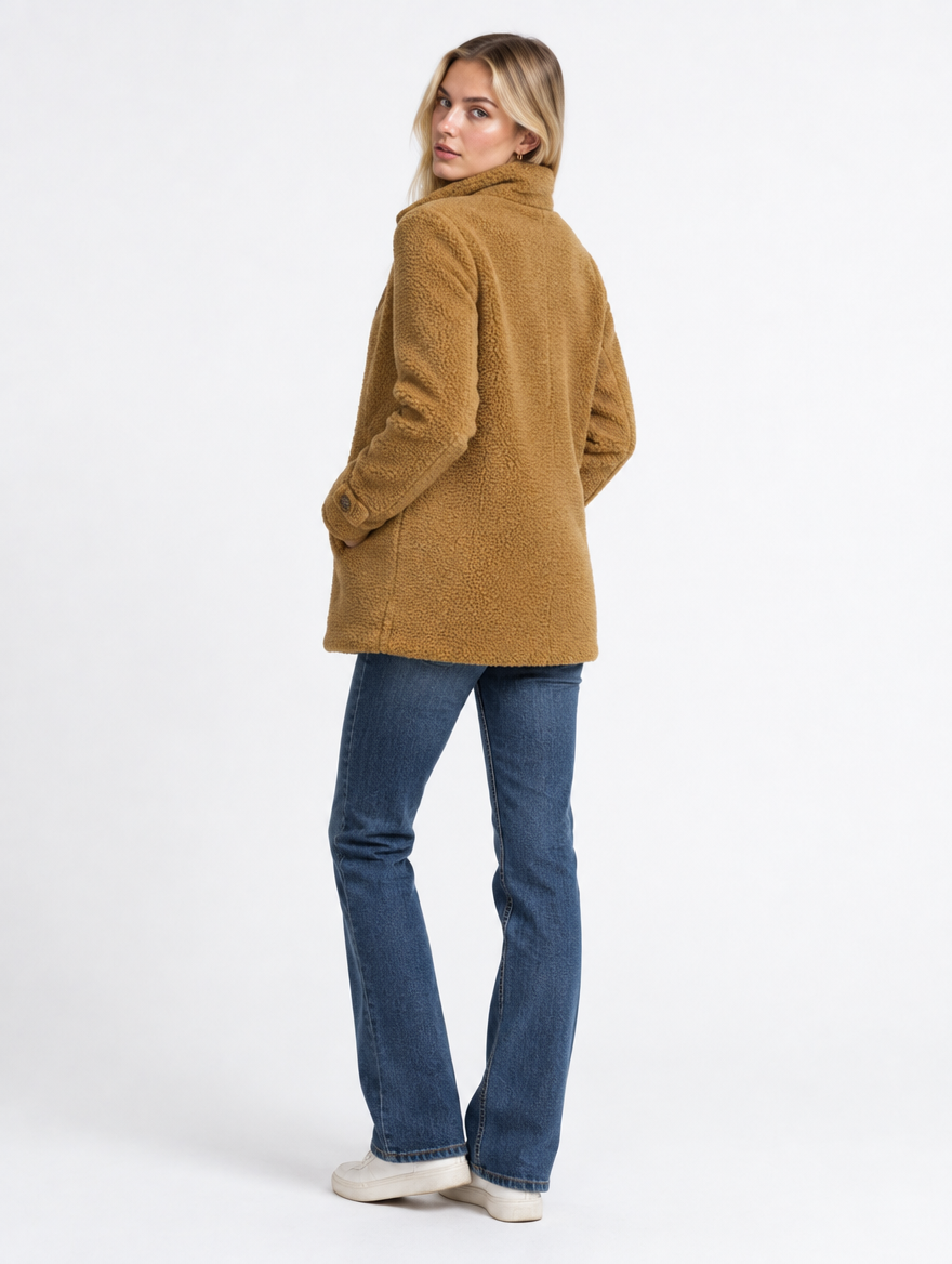 Braun - Fumoya Teddyfleece-Jacke