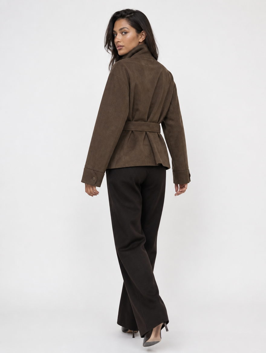 Braun - Kurzjacke im French-Chic-Stil