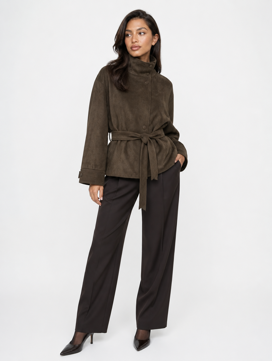 Braun - Kurzjacke im French-Chic-Stil