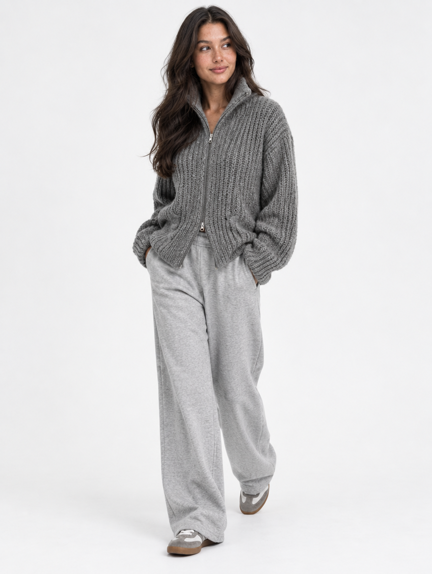 Grau - Strickcardigan
